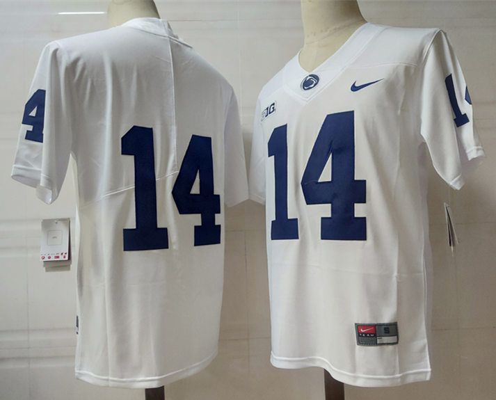 Men Penn State Natty Lions #14 No Name White Nike 2025 NCAA Jersey->ncaa teams->NCAA Jersey